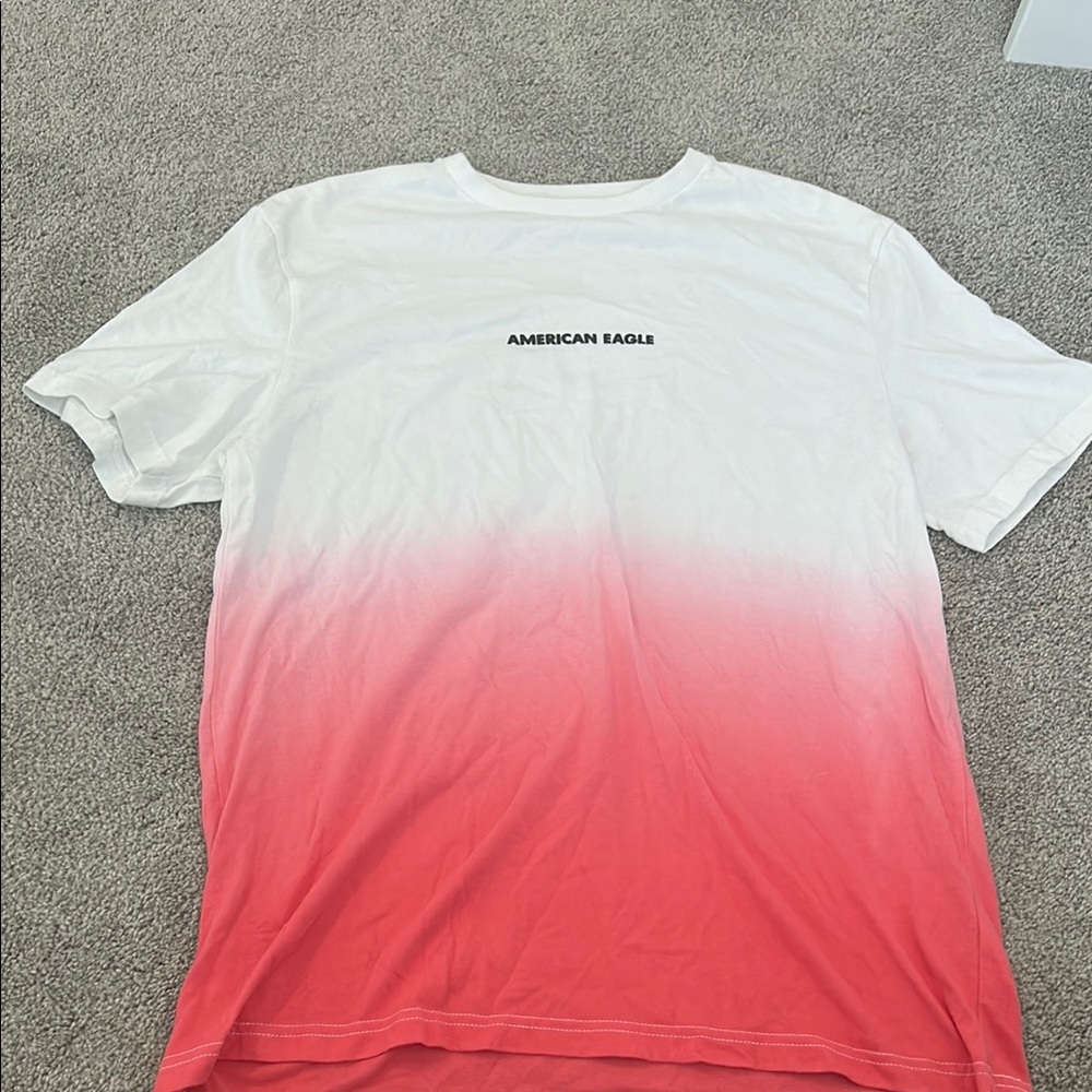 American Eagle Outfitters Red and White Short Sleeve Tee